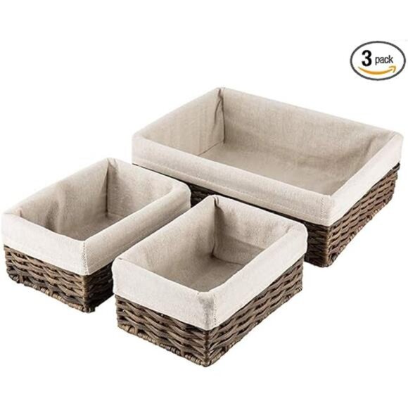 Handmade Storage Basket Wicker Baskets for Organizing Shelf Baskets Woven Decor - Picture 8 of 8